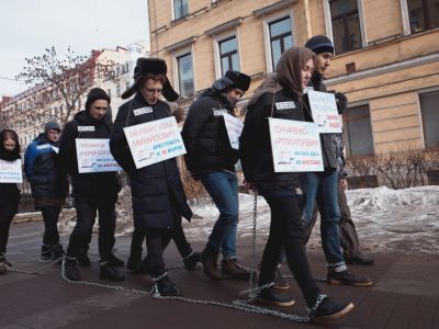 "Колонна политзаключенных". Фото: vk.com/spb_vesna